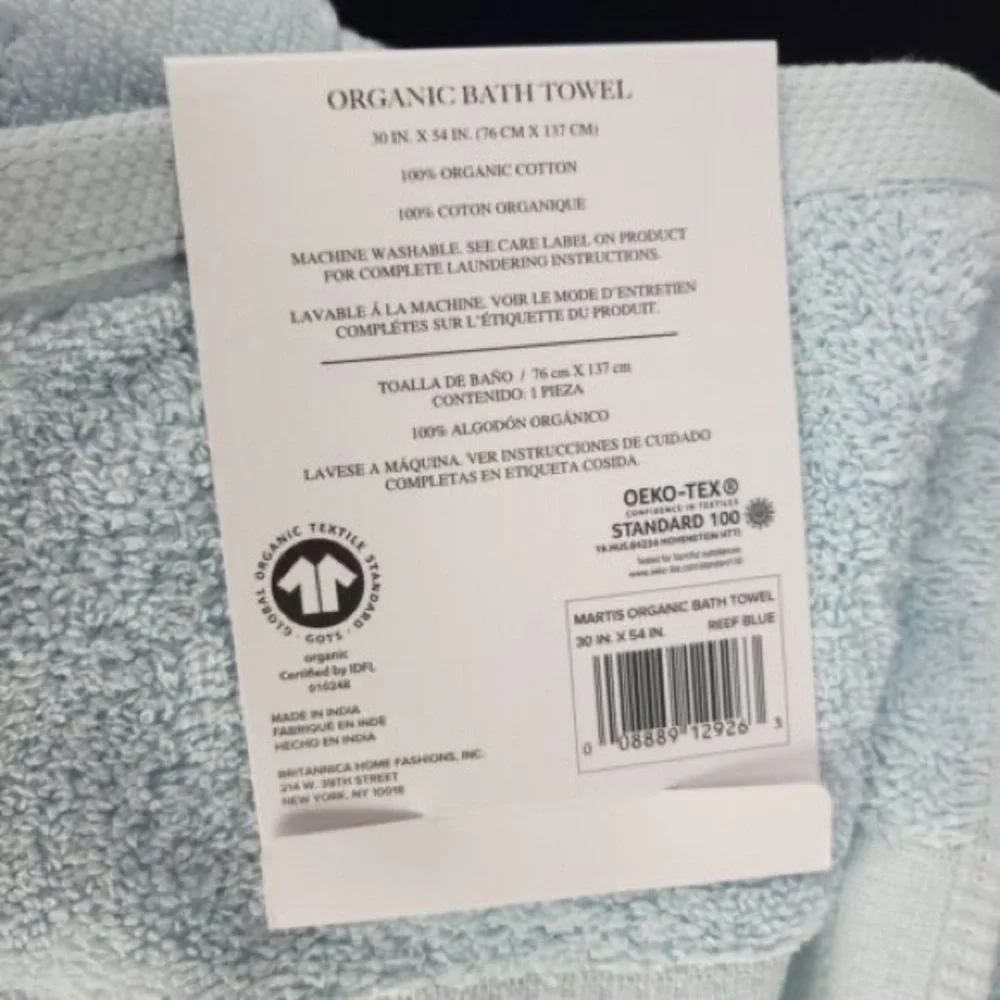 UGG ORGANIC Martis Bath Towel 100% Organic Cotton 30 x 54
